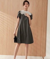 【動画あり】スカラップレース襟上質グレーワンピース - select store mirror me【動画あり】スカラップレース襟上質グレーワンピース164238952mirror meselect store mirror me164238952S