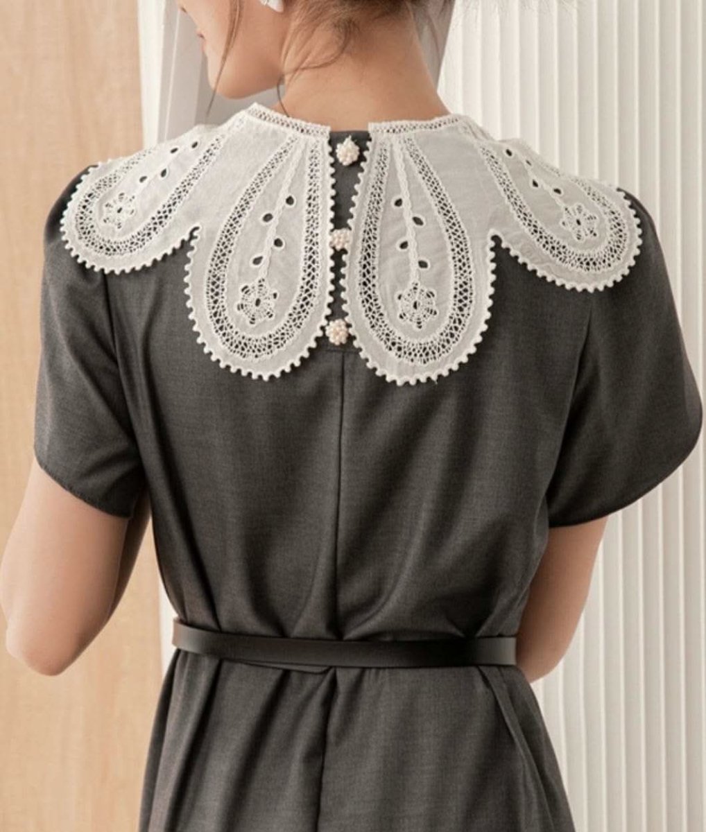 【動画あり】スカラップレース襟上質グレーワンピース - select store mirror me【動画あり】スカラップレース襟上質グレーワンピース164238952mirror meselect store mirror me164238952S