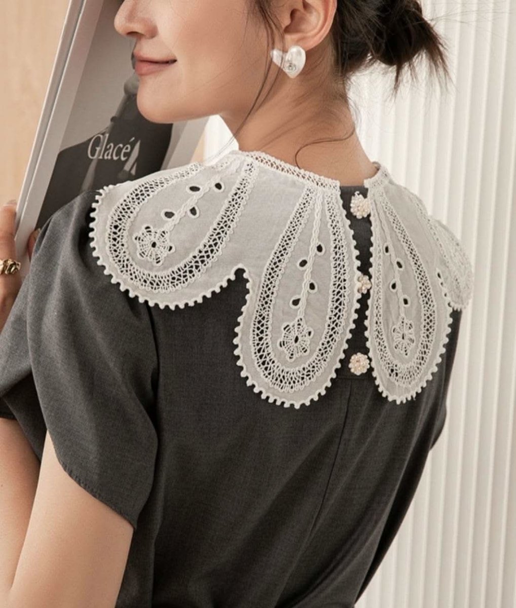 【動画あり】スカラップレース襟上質グレーワンピース - select store mirror me【動画あり】スカラップレース襟上質グレーワンピース164238952mirror meselect store mirror me164238952S