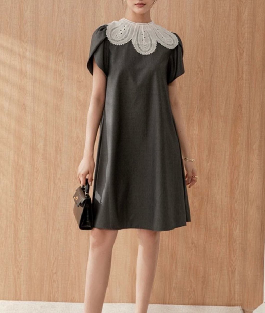 【動画あり】スカラップレース襟上質グレーワンピース - select store mirror me【動画あり】スカラップレース襟上質グレーワンピース164238952mirror meselect store mirror me164238952S