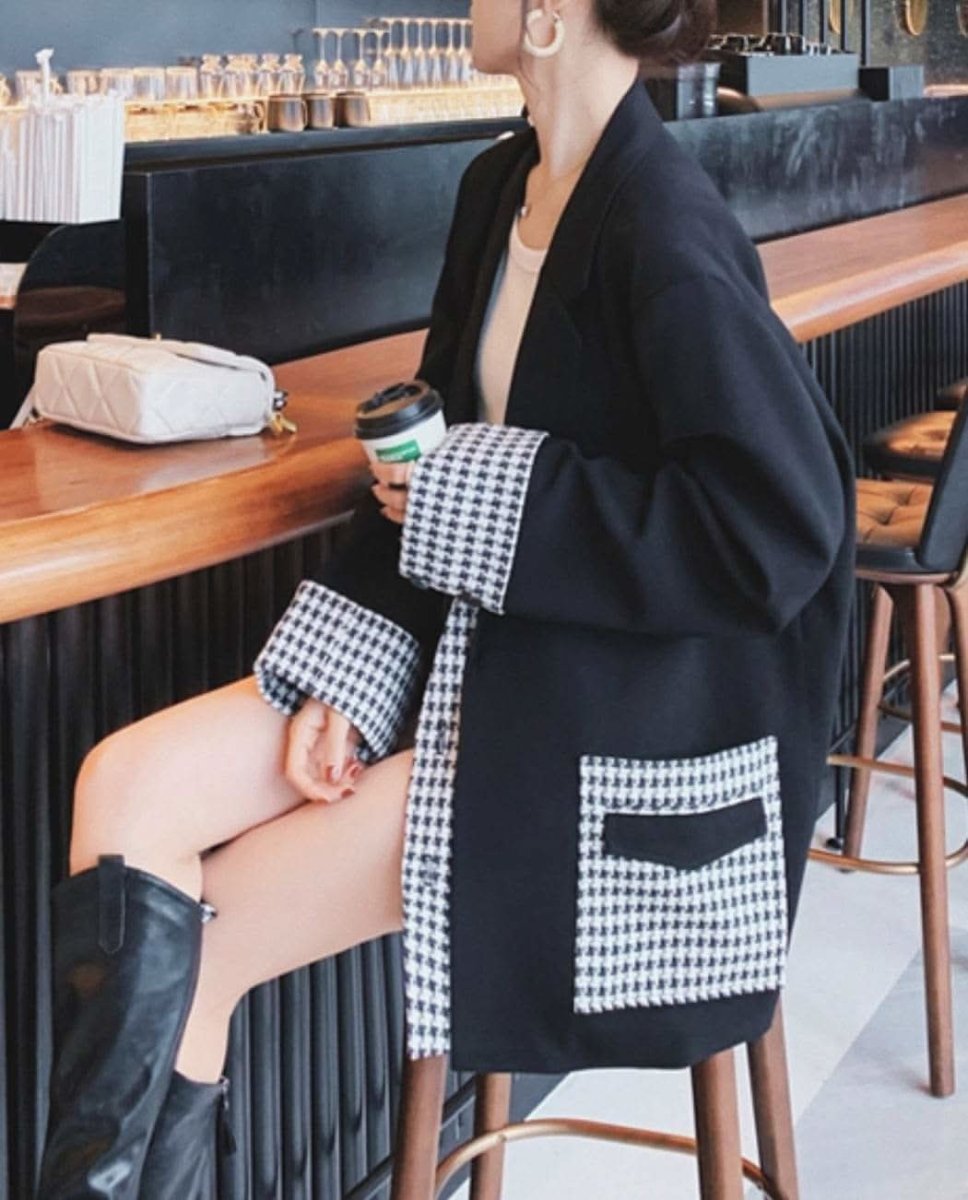 【動画あり】切り替え千鳥格子柄ルーズワイドジャケット - select store mirror me【動画あり】切り替え千鳥格子柄ルーズワイドジャケット164655618mirror meselect store mirror me164655618S