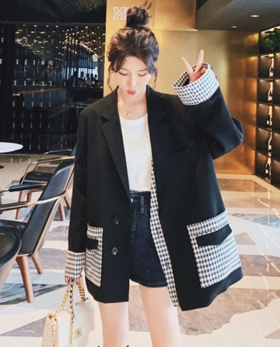 【動画あり】切り替え千鳥格子柄ルーズワイドジャケット - select store mirror me【動画あり】切り替え千鳥格子柄ルーズワイドジャケット164655618mirror meselect store mirror me164655618S