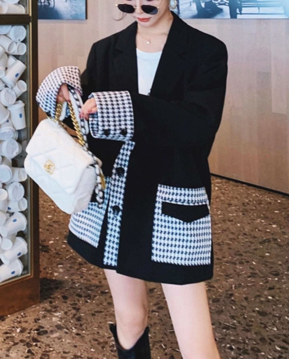 【動画あり】切り替え千鳥格子柄ルーズワイドジャケット - select store mirror me【動画あり】切り替え千鳥格子柄ルーズワイドジャケット164655618mirror meselect store mirror me164655618S