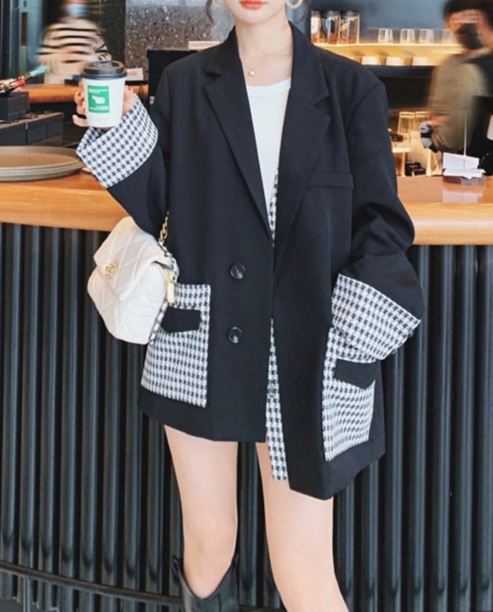 【動画あり】切り替え千鳥格子柄ルーズワイドジャケット - select store mirror me【動画あり】切り替え千鳥格子柄ルーズワイドジャケット164655618mirror meselect store mirror me164655618S