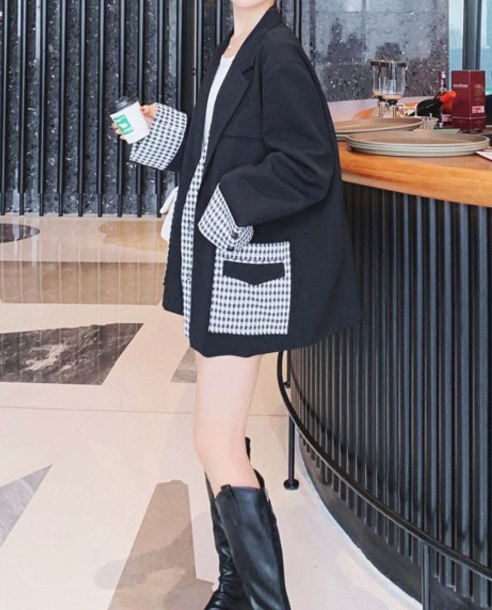 【動画あり】切り替え千鳥格子柄ルーズワイドジャケット - select store mirror me【動画あり】切り替え千鳥格子柄ルーズワイドジャケット164655618mirror meselect store mirror me164655618S