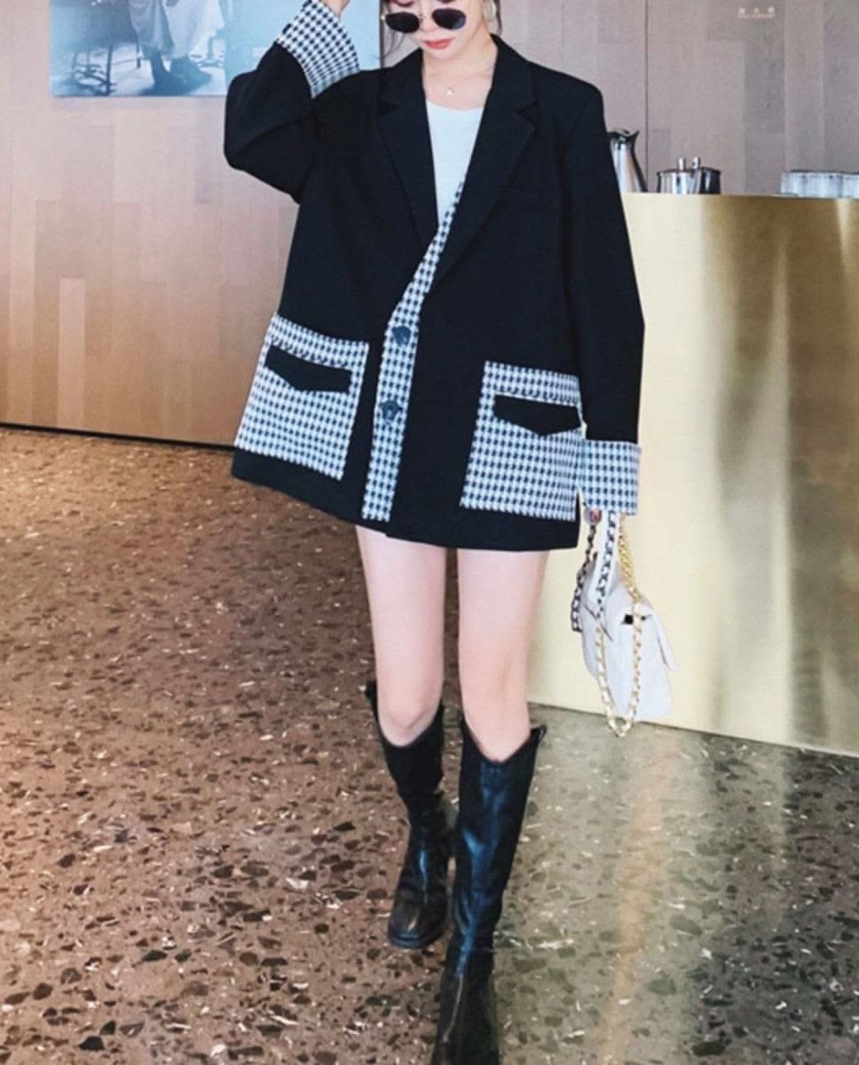 【動画あり】切り替え千鳥格子柄ルーズワイドジャケット - select store mirror me【動画あり】切り替え千鳥格子柄ルーズワイドジャケット164655618mirror meselect store mirror me164655618S