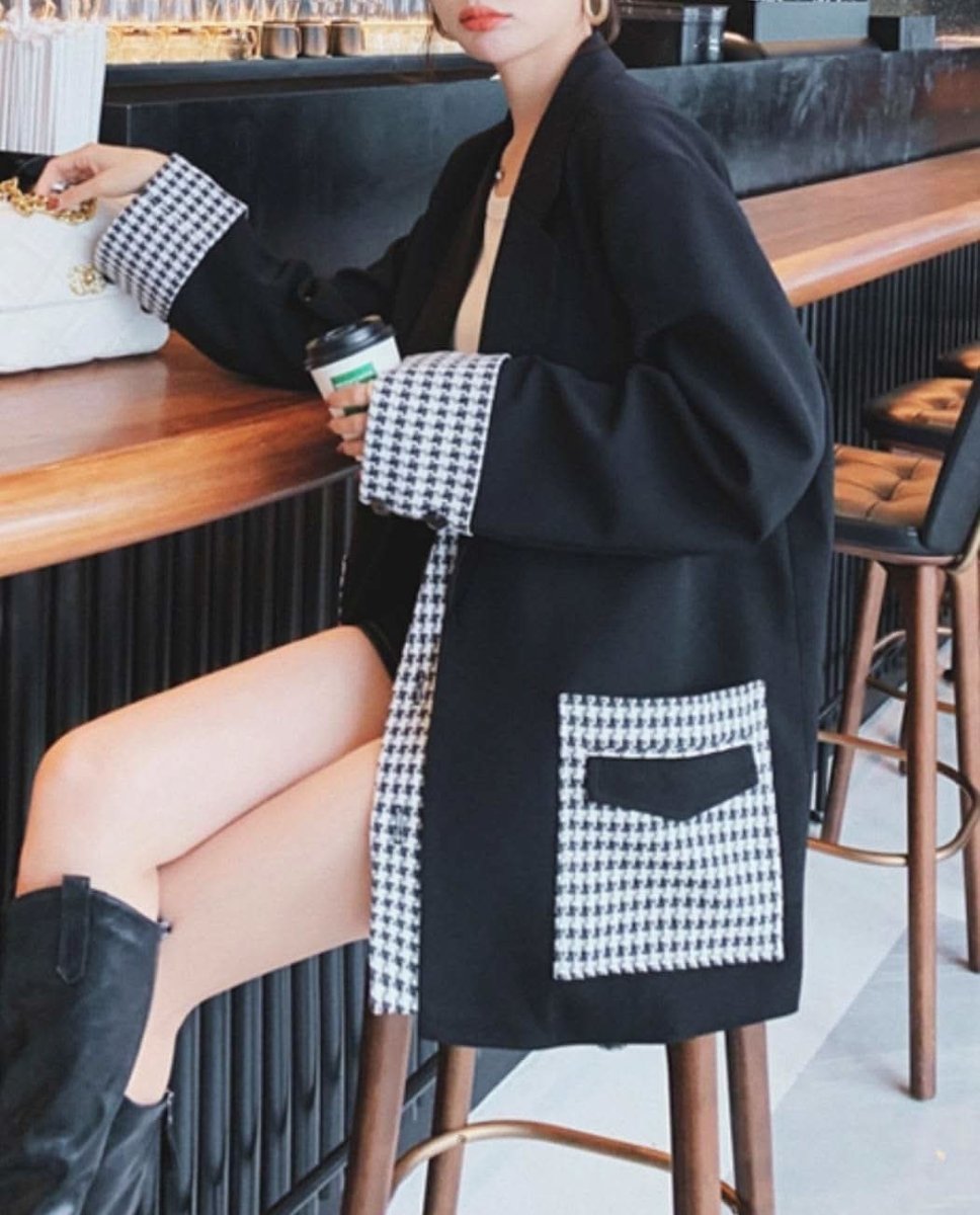 【動画あり】切り替え千鳥格子柄ルーズワイドジャケット - select store mirror me【動画あり】切り替え千鳥格子柄ルーズワイドジャケット164655618mirror meselect store mirror me164655618S