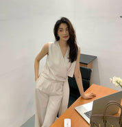 上質カシュクールホワイトパンツセットアップ - select store mirror me上質カシュクールホワイトパンツセットアップ182874668mirror meselect store mirror me182874668S