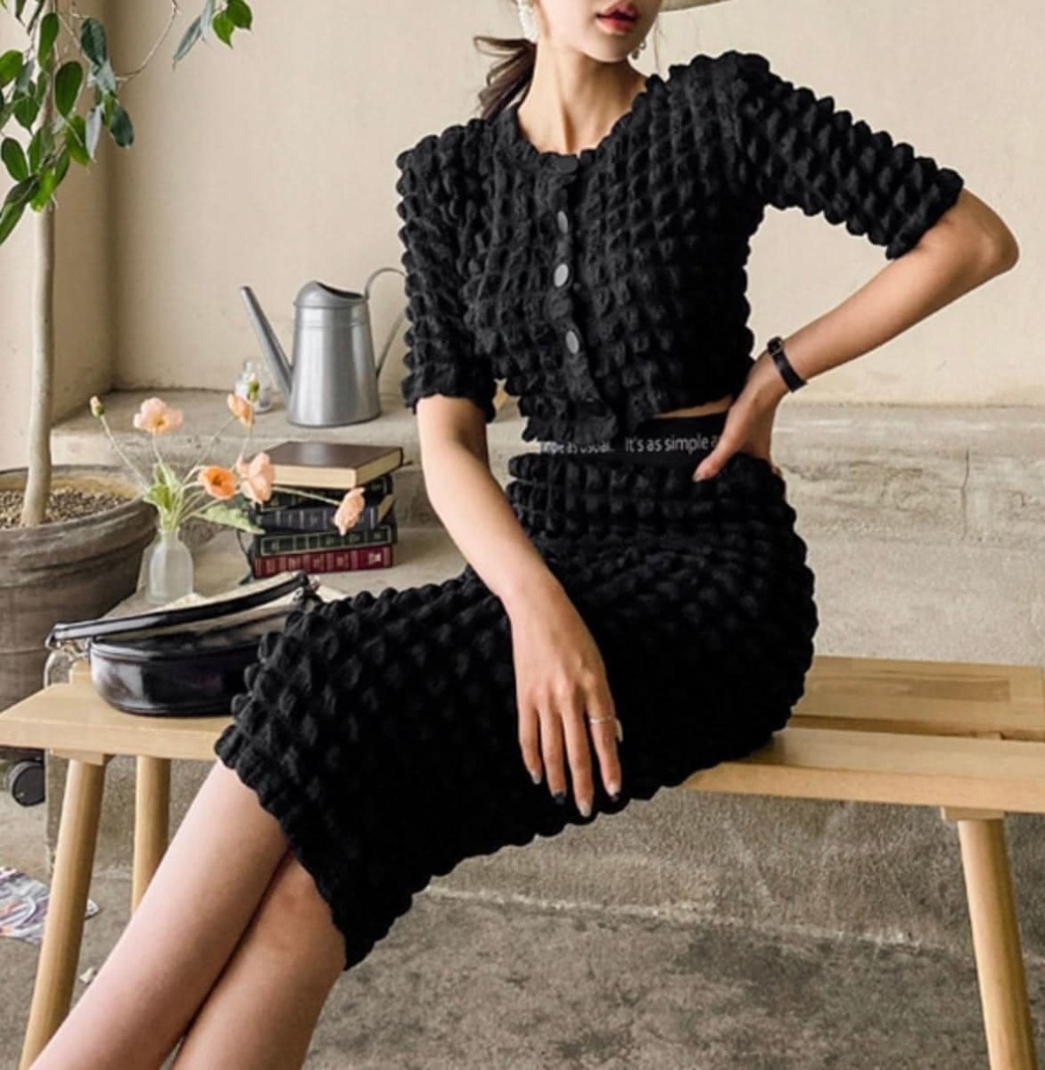 ポフデザイン美ラインブラックセットアップ - select store mirror meポフデザイン美ラインブラックセットアップ185401241mirror meselect store mirror me185401241S