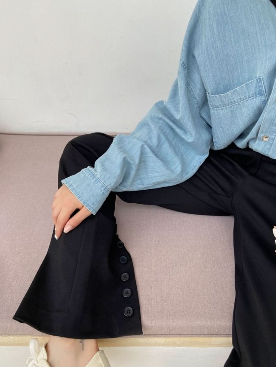 【動画あり】バックカットスリットボタンブラックパンツ - select store mirror me【動画あり】バックカットスリットボタンブラックパンツ185493043mirror meselect store mirror me185493043S