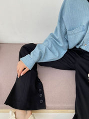 【動画あり】バックカットスリットボタンブラックパンツ - select store mirror me【動画あり】バックカットスリットボタンブラックパンツ185493043mirror meselect store mirror me185493043S