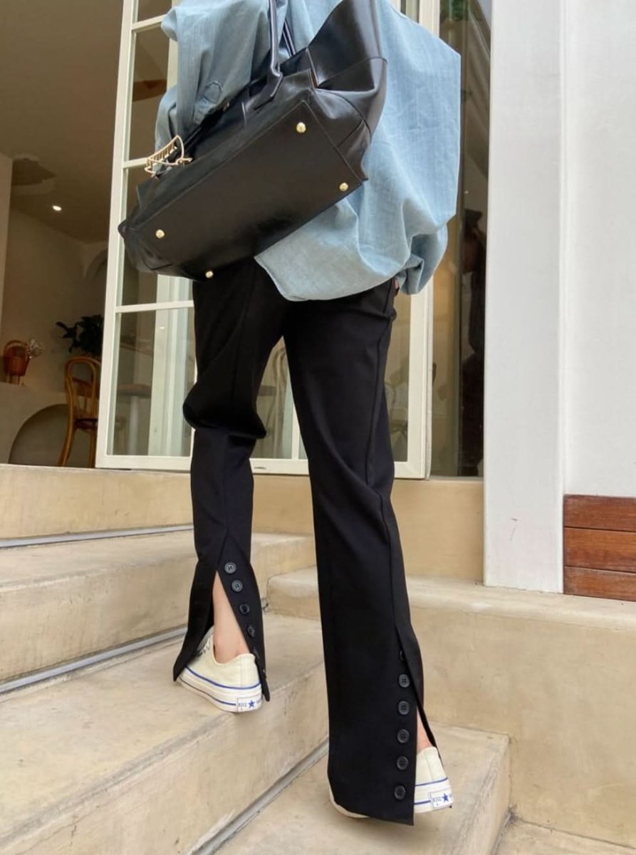 【動画あり】バックカットスリットボタンブラックパンツ - select store mirror me【動画あり】バックカットスリットボタンブラックパンツ185493043mirror meselect store mirror me185493043S