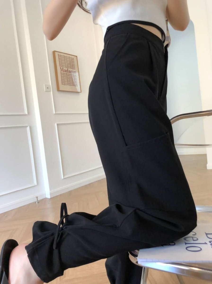 【動画あり】裾リボン絞りデザインブラックパンツ - select store mirror me【動画あり】裾リボン絞りデザインブラックパンツ185493863mirror meselect store mirror me185493863S