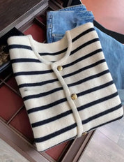 <インスタグラマー様ご愛用><大ヒット>ボーダーニットカーディガントップス mirror me