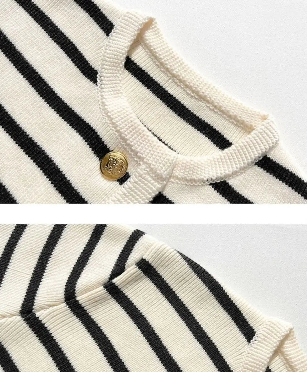 <インスタグラマー様ご愛用><大ヒット>ボーダーニットカーディガントップス mirror me