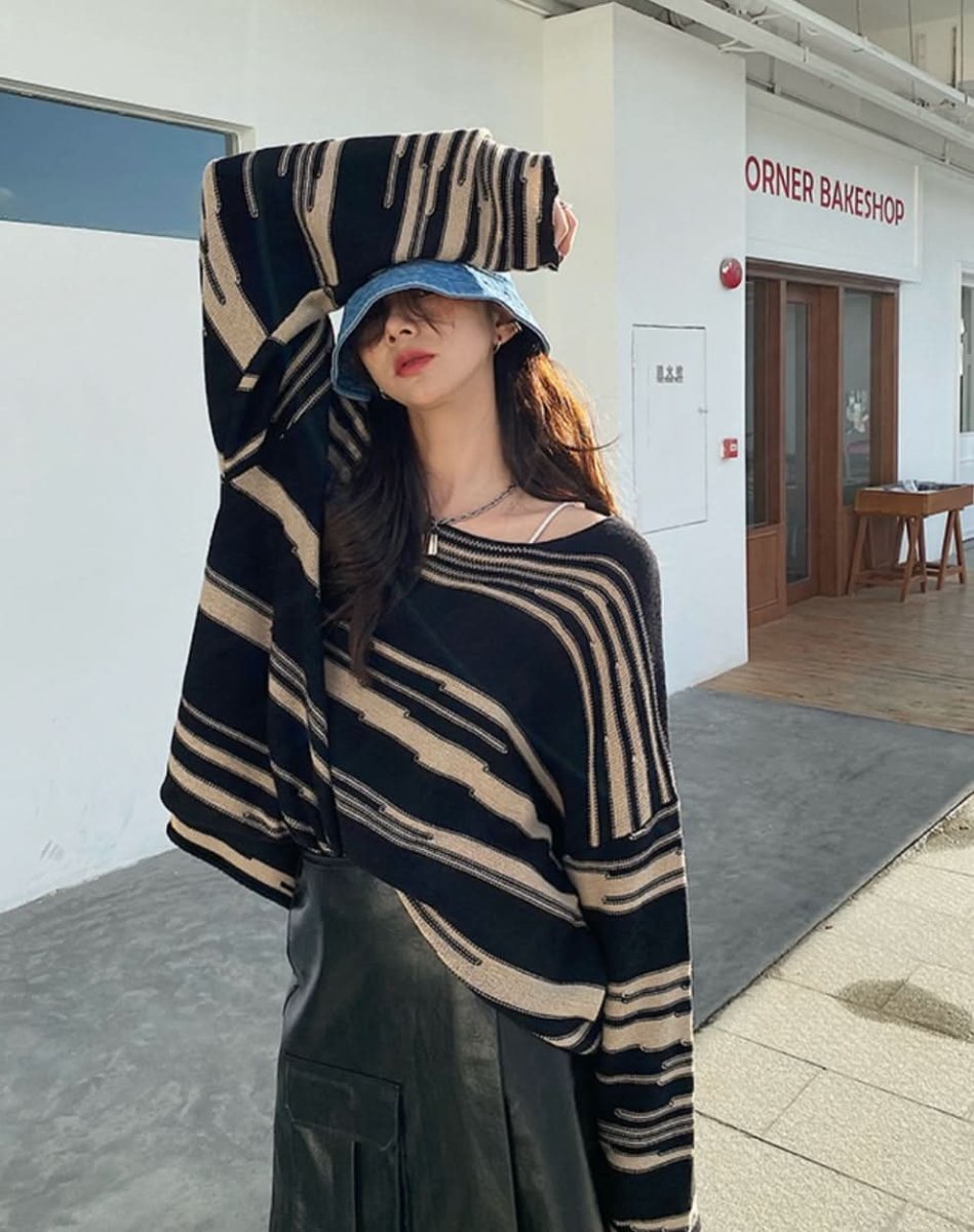 ニュアンスボーダーニットトップス - select store mirror meニュアンスボーダーニットトップス186783081mirror meselect store mirror me186783081S