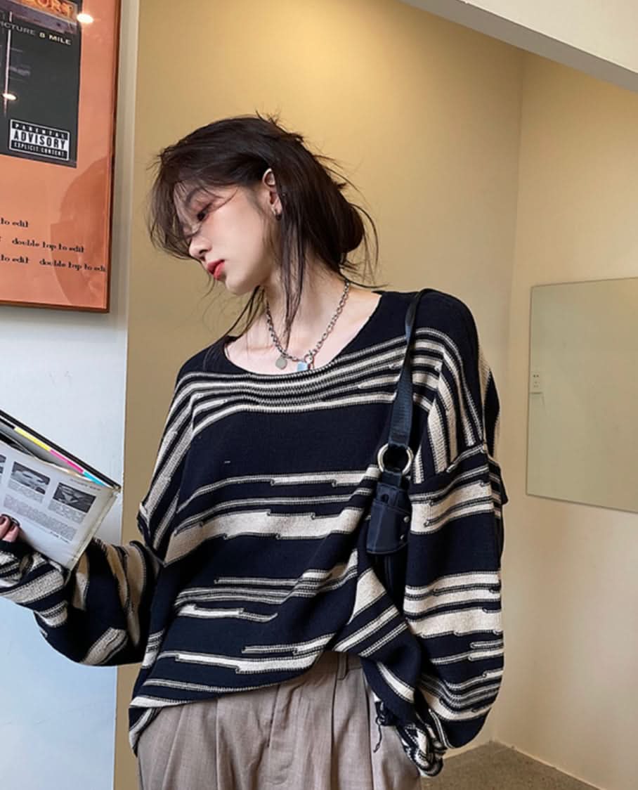 ニュアンスボーダーニットトップス - select store mirror meニュアンスボーダーニットトップス186783081mirror meselect store mirror me186783081S