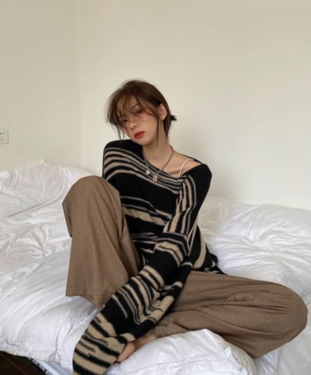 ニュアンスボーダーニットトップス - select store mirror meニュアンスボーダーニットトップス186783081mirror meselect store mirror me186783081S