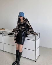 ニュアンスボーダーニットトップス - select store mirror meニュアンスボーダーニットトップス186783081mirror meselect store mirror me186783081S