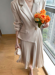 ジャケットセットアップ風プリーツワンピース - select store mirror meジャケットセットアップ風プリーツワンピース188068865mirror meselect store mirror me188068865S