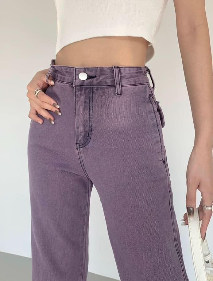 くすみパープルストレートデニムパンツ - select store mirror meくすみパープルストレートデニムパンツ188703111mirror meselect store mirror me188703111S