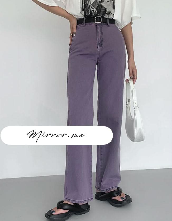 くすみパープルストレートデニムパンツ - select store mirror meくすみパープルストレートデニムパンツ188703111mirror meselect store mirror me188703111S