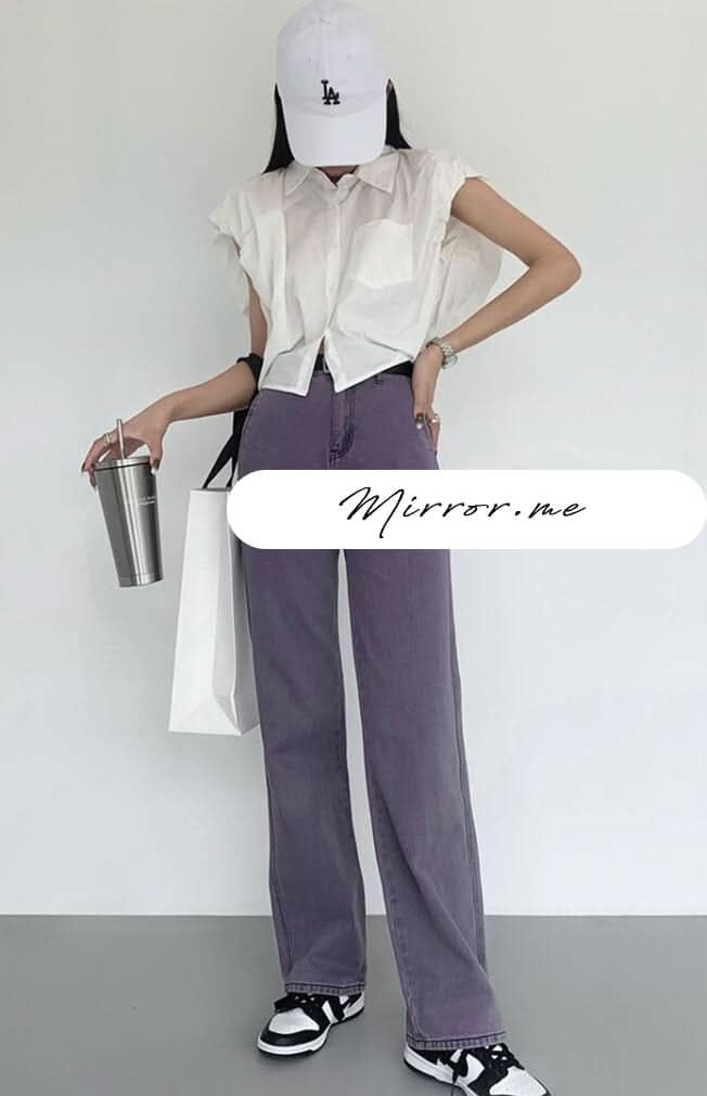 くすみパープルストレートデニムパンツ - select store mirror meくすみパープルストレートデニムパンツ188703111mirror meselect store mirror me188703111S