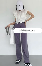 くすみパープルストレートデニムパンツ - select store mirror meくすみパープルストレートデニムパンツ188703111mirror meselect store mirror me188703111S