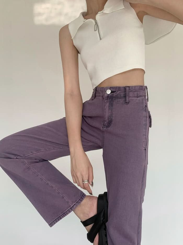 くすみパープルストレートデニムパンツ - select store mirror meくすみパープルストレートデニムパンツ188703111mirror meselect store mirror me188703111S