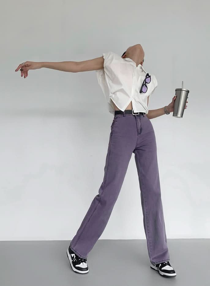 くすみパープルストレートデニムパンツ - select store mirror meくすみパープルストレートデニムパンツ188703111mirror meselect store mirror me188703111S