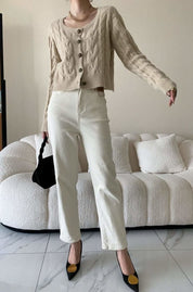 【動画あり】美脚ストレートホワイトデニムパンツ - select store mirror me【動画あり】美脚ストレートホワイトデニムパンツ190813375mirror meselect store mirror me190813375S