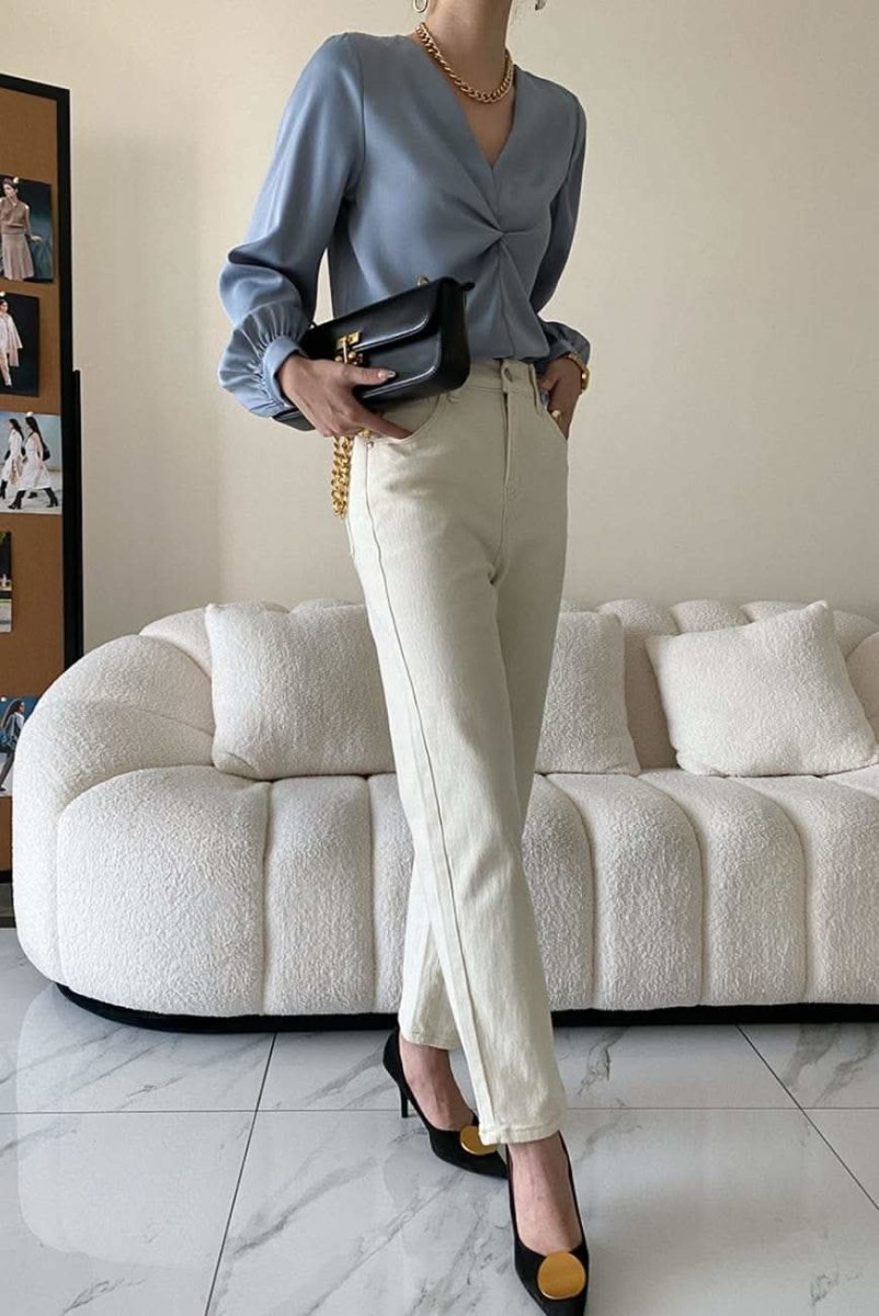 【動画あり】美脚ストレートホワイトデニムパンツ - select store mirror me【動画あり】美脚ストレートホワイトデニムパンツ190813375mirror meselect store mirror me190813375S