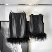 【レア】本革&リアルフェザーモードスカートセットアップ - select store mirror me【レア】本革&リアルフェザーモードスカートセットアップ195729000mirror meselect store mirror me195729000S