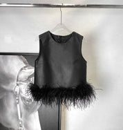 【レア】本革&リアルフェザーモードスカートセットアップ - select store mirror me【レア】本革&リアルフェザーモードスカートセットアップ195729000mirror meselect store mirror me195729000S