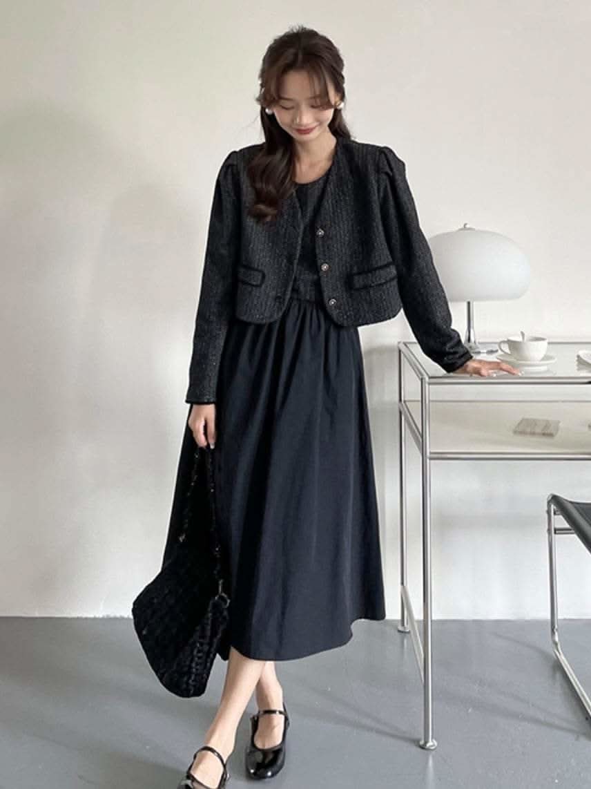 【動画あり】ブラックツイードワンピース&ジャケットセットアップ - select store mirror me【動画あり】ブラックツイードワンピース&ジャケットセットアップ199275186mirror meselect store mirror me199275186S