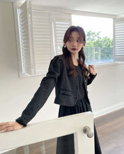 【動画あり】ブラックツイードワンピース&ジャケットセットアップ - select store mirror me【動画あり】ブラックツイードワンピース&ジャケットセットアップ199275186mirror meselect store mirror me199275186S