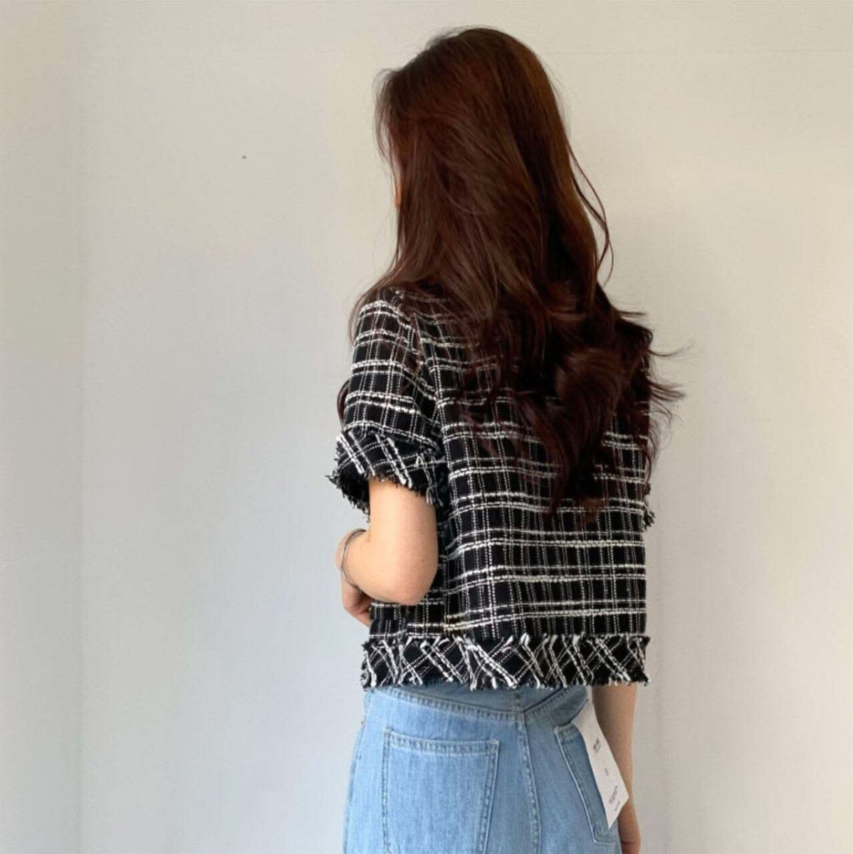 フリンジツイード上品半袖ジャケット 2色展開 - select store mirror meフリンジツイード上品半袖ジャケット 2色展開109582183mirror meselect store mirror me109582183ホワイト