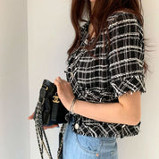 フリンジツイード上品半袖ジャケット 2色展開 - select store mirror meフリンジツイード上品半袖ジャケット 2色展開109582183mirror meselect store mirror me109582183ホワイト