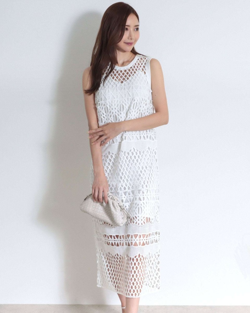 【殿堂入り】【動画あり】幾何学模様デザインミックスレースワンピース 2点セット - select store mirror me【殿堂入り】【動画あり】幾何学模様デザインミックスレースワンピース 2点セット123933511mirror meselect store mirror me123933511S
