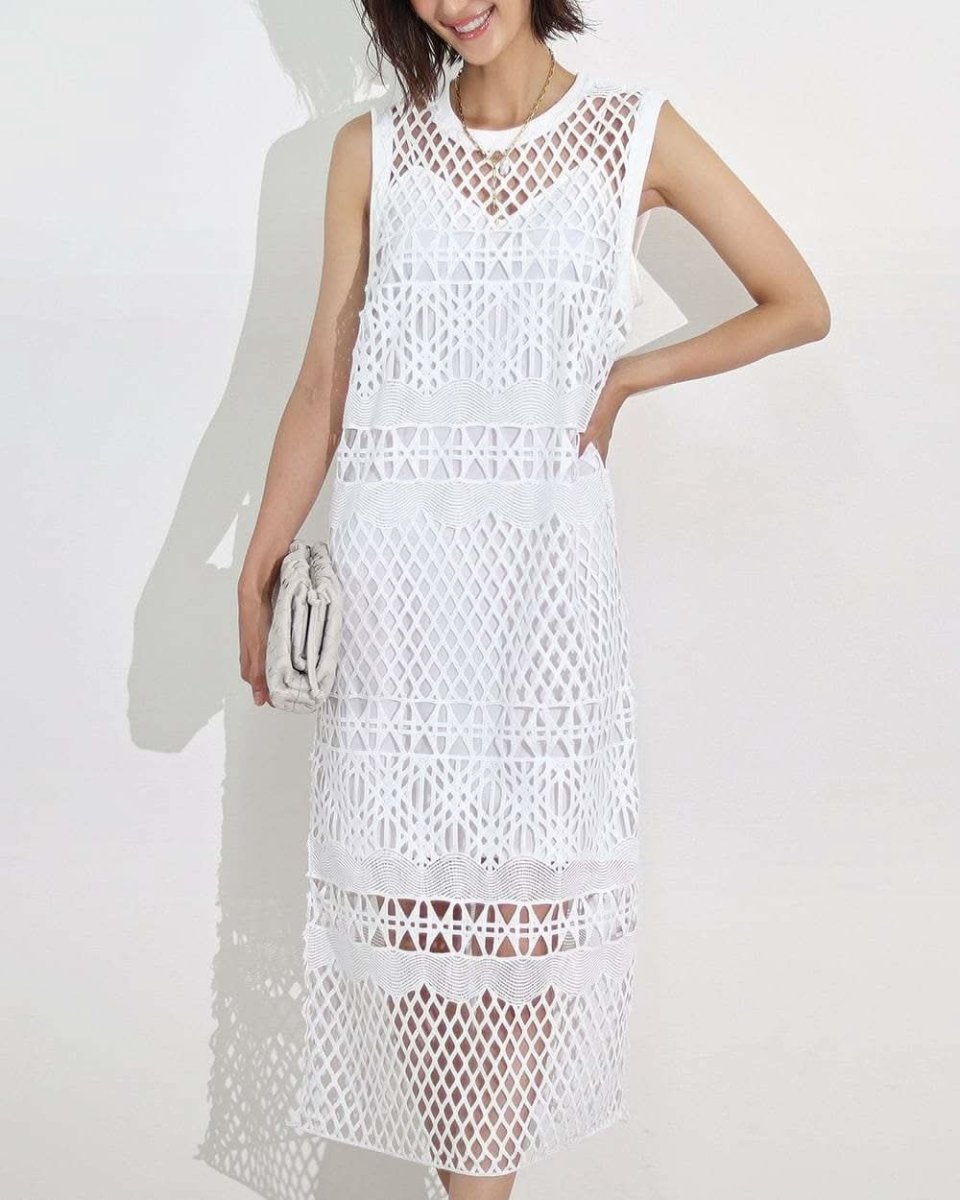 【殿堂入り】【動画あり】幾何学模様デザインミックスレースワンピース 2点セット - select store mirror me【殿堂入り】【動画あり】幾何学模様デザインミックスレースワンピース 2点セット123933511mirror meselect store mirror me123933511S