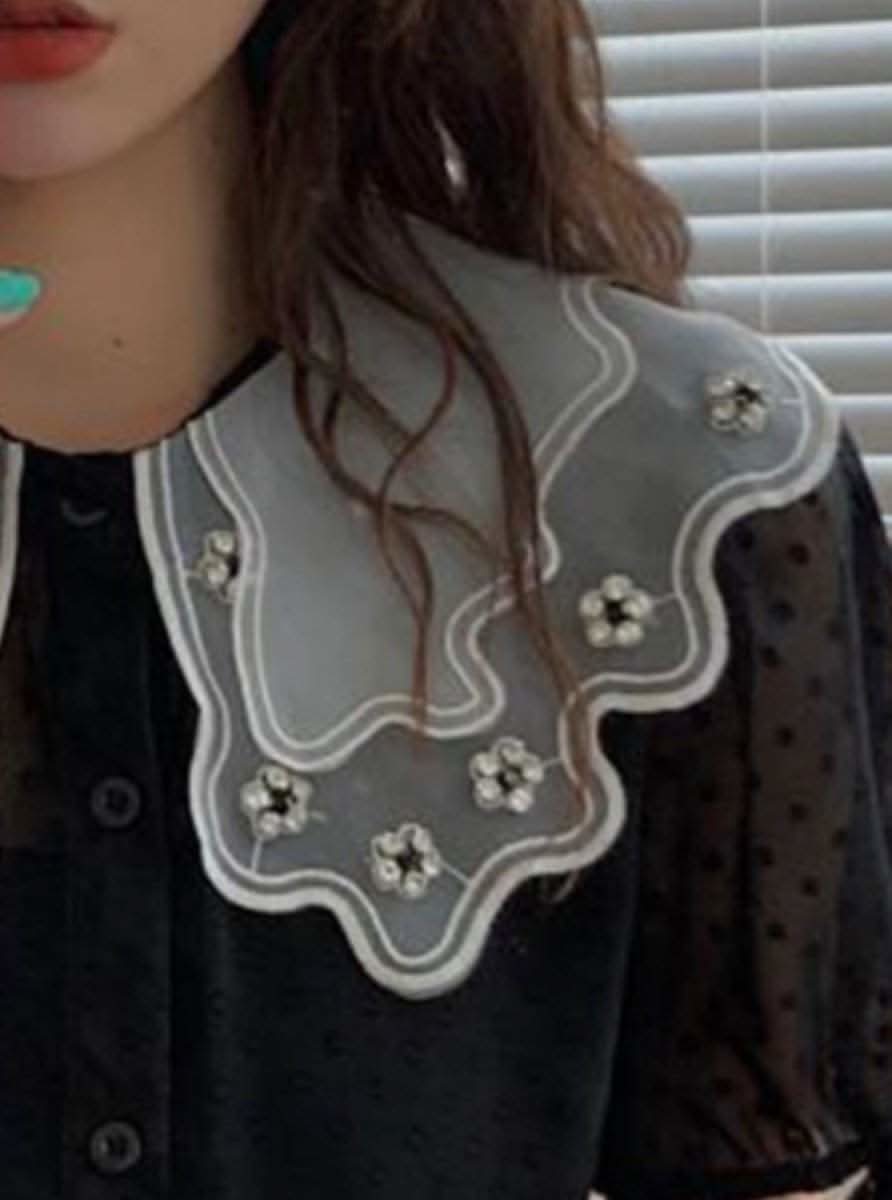 シースルードットビジュー襟ブラウス 2色展開 - select store mirror meシースルードットビジュー襟ブラウス 2色展開139311340mirror meselect store mirror me139311340ホワイト S