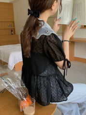 シースルードットビジュー襟ブラウス 2色展開 - select store mirror meシースルードットビジュー襟ブラウス 2色展開139311340mirror meselect store mirror me139311340ホワイト S