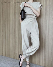 フレンチスリーブトップス&ジョガーパンツセットアップ 2色展開 - select store mirror meフレンチスリーブトップス&ジョガーパンツセットアップ 2色展開140550752mirror meselect store mirror me140550752ベージュ S