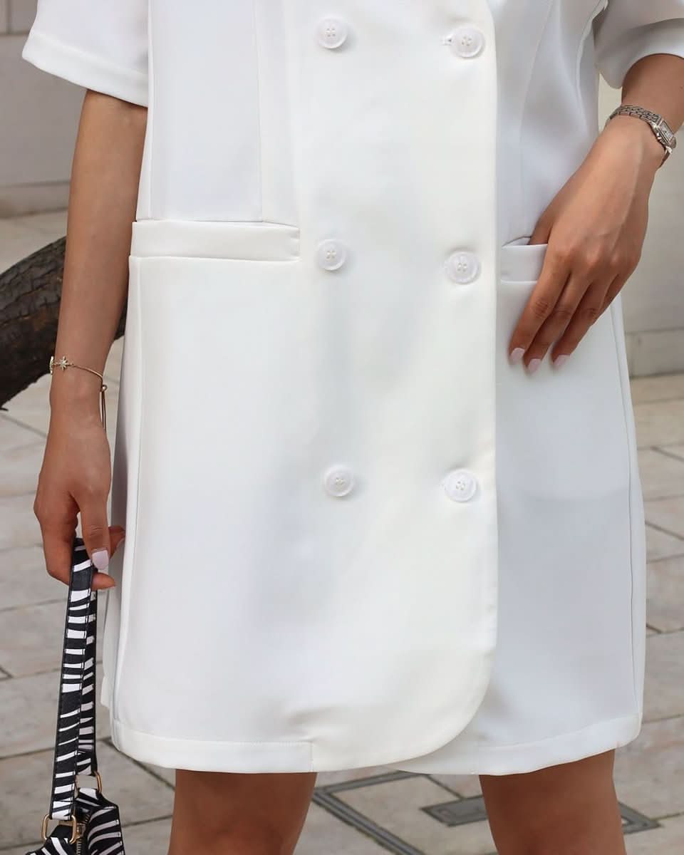 ダブルブレスト半袖ロングジャケット 2色展開 - select store mirror meダブルブレスト半袖ロングジャケット 2色展開144257423mirror meselect store mirror me144257423ホワイト S