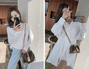 切り替えレザー巾着ショルダーバッグ 2色展開 - select store mirror me切り替えレザー巾着ショルダーバッグ 2色展開159790498mirror meselect store mirror me159790498ホワイト(小サイズ)