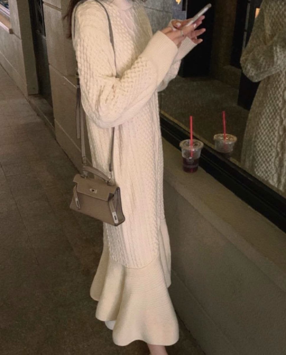 ケーブル編みマーメイドニットワンピース 2色展開 - select store mirror meケーブル編みマーメイドニットワンピース 2色展開159910805mirror meselect store mirror me159910805オフホワイト S