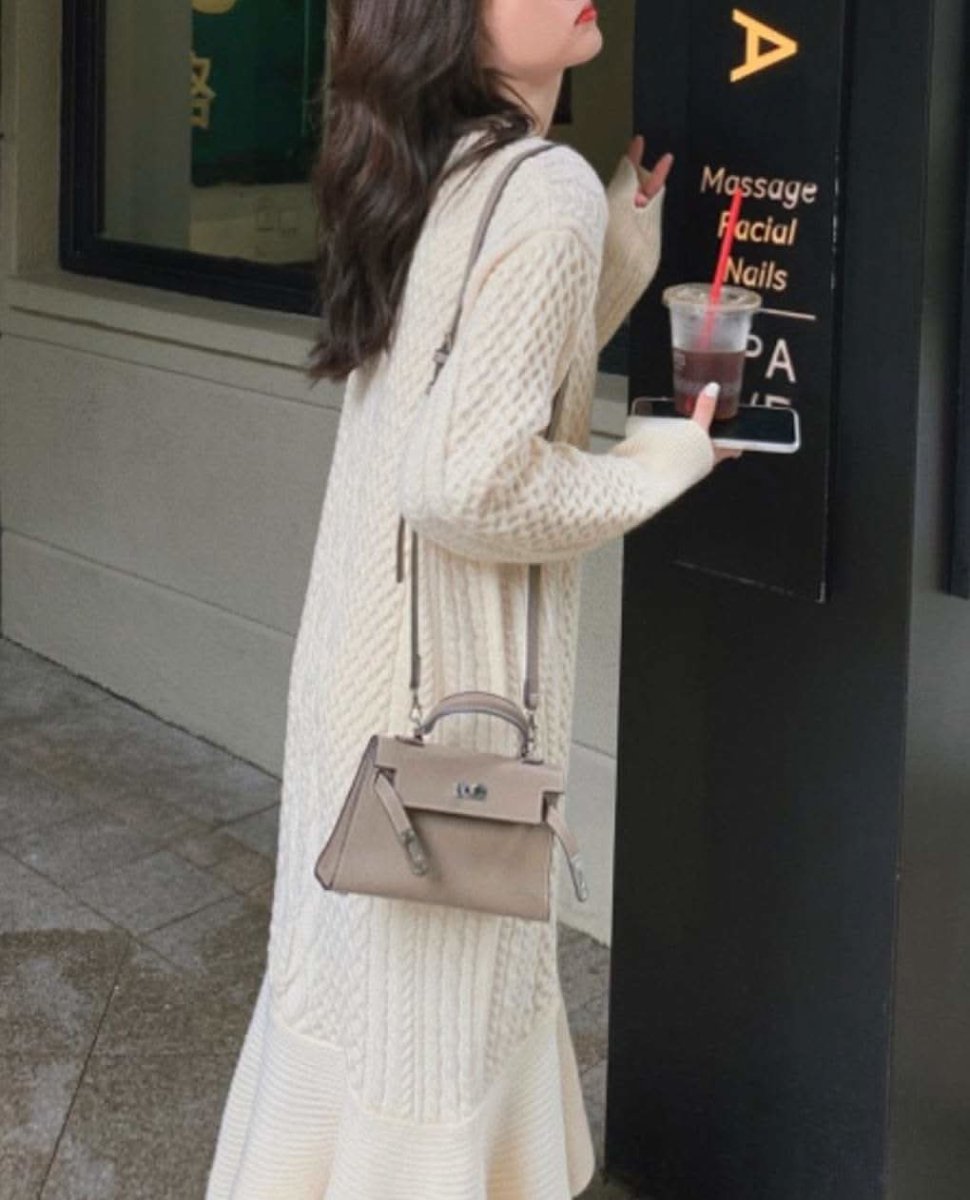 ケーブル編みマーメイドニットワンピース 2色展開 - select store mirror meケーブル編みマーメイドニットワンピース 2色展開159910805mirror meselect store mirror me159910805オフホワイト S