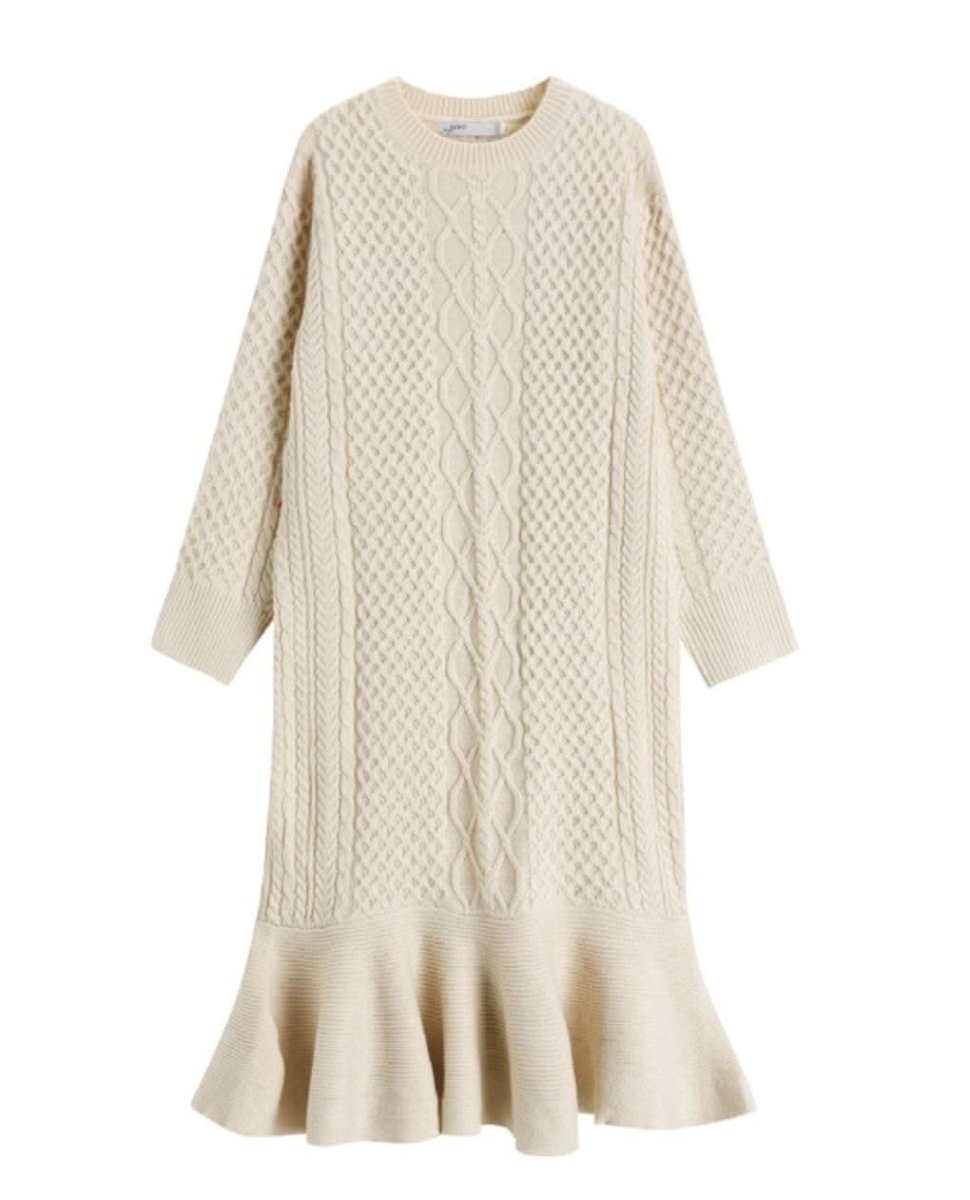 ケーブル編みマーメイドニットワンピース 2色展開 - select store mirror meケーブル編みマーメイドニットワンピース 2色展開159910805mirror meselect store mirror me159910805オフホワイト S