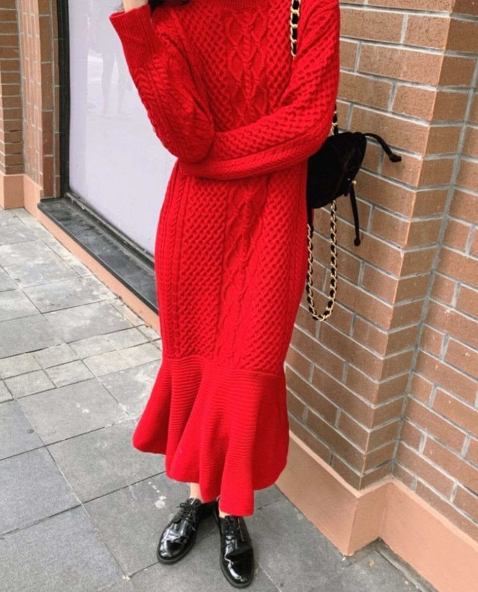 ケーブル編みマーメイドニットワンピース 2色展開 - select store mirror meケーブル編みマーメイドニットワンピース 2色展開159910805mirror meselect store mirror me159910805オフホワイト S