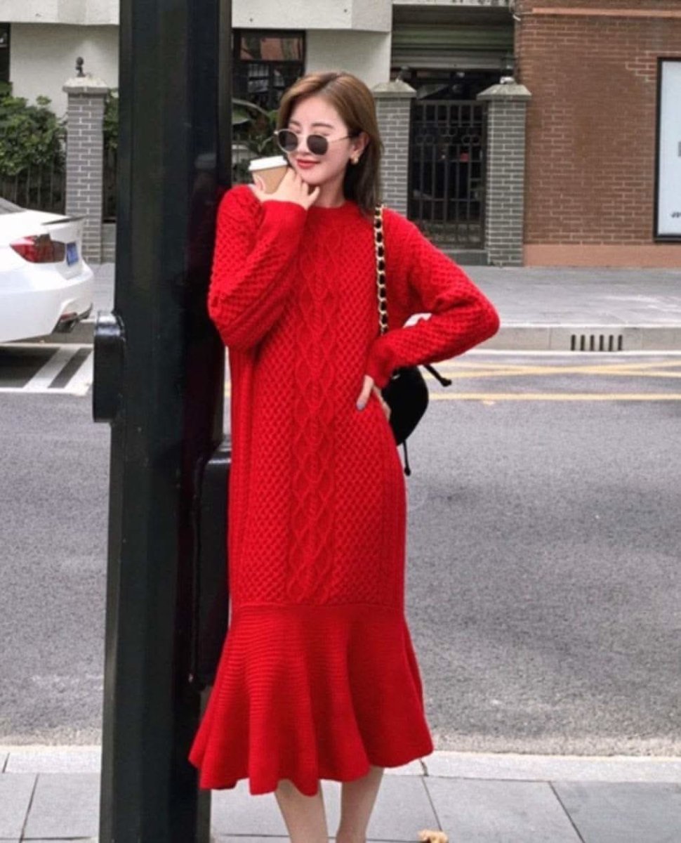 ケーブル編みマーメイドニットワンピース 2色展開 - select store mirror meケーブル編みマーメイドニットワンピース 2色展開159910805mirror meselect store mirror me159910805オフホワイト S